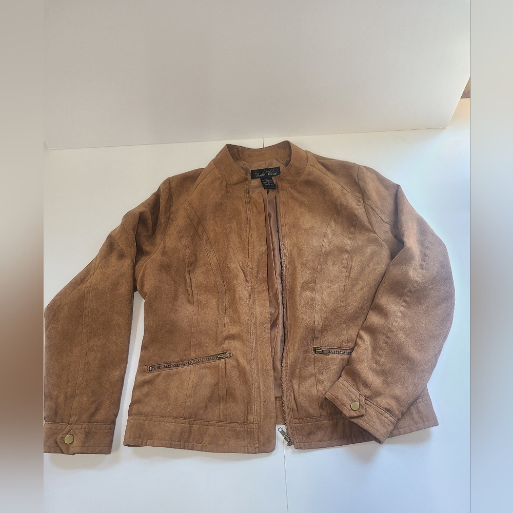 Brandon Thomas Tan Faux Suede Jacket